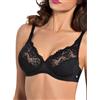 SIELEI, Reggiseno Francese con Ferretto, Realizzato in Morbido Pizzo e Foderato in Cotone, Tante Taglie Disponibili, Spalline Regolabili, Designed in Italy, Color Nero, Taglia 6D