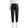 Generic Jeans da donna a gamba dritta con elastico in vita, elasticizzati, vestibilità comoda, casual, in denim, streetwear