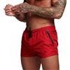 SimidunEUR Costume da Bagno, Uomo Pantaloncini Sportivi Asciugatura Rapida Pantaloni Corti da Corsa Calzoncini da Surf sulla Spiaggia con Fodera in Mesh e Tasche,Rosso,L