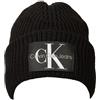 Calvin Klein Jeans Cappello Cuffia CK Berretto con Risvolto Foderato Misto Lana con Logo Articolo ZM0ZM02442, BDS Black/Nero, Unica - One Size