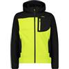 CMP Giacca da uomo in Softshell con cappuccio staccabile, 3A01787N (IT, Numero, 52, Regular, Regular, Acido/Nero)