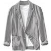 Generico Giacca Estiva da Uomo in Lino, Blazer Business A 2 Bottoni con Tasca, Leggero, Casual, Sportivo, Comodo, Elegante, Giacca Sportiva, Grigio Chiaro, Taglia L