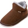 Generisch Uomo coppia casual tinta unita pantofole cotone caldo tacchetti spessi stivali corti cotone, marrone, 47 EU