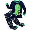 EULLA - Pigiama da bambino a forma di dinosauro, in cotone D-blu reale 3 anni