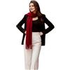LA FERANI Sciarpa da Donna in Cashmere Autunno Inverno 185x65 Bianco Nero Pashmina Panno Lana Tinta Unita Regalo per Lei, Rosso Scuro (Scuro Rosso)