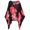 Max Hsuan Lagenlook - Maglietta da donna, stile bohémien, hippie, a pipistrello, in chiffon, stile casual, caftano, 56