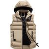 Kobilee Smanicato Uomo Piumino Trekking Cotone Imbottita Piumino Smanicato con Cappuccio Invernale Gilet Firmato 100 Grammi Giacca Corto Senza Maniche Giubbotto Smanicato Giubbino Leggero