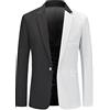 Generic Giacca da uomo, costume da uomo a due facce, slim fit, blazer bianco e nero, con un bottone, giacca casual tinta unita, top smoking, giacca sportiva, leggera, abito da lavoro, giacca estiva, bianco,