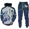 lFTEGUFKXS Tiger Tuta da jogging Uomo Leone Tracksuit Oversize Tuta da allenamento Felpa con cappuccio Pantaloni da jogging Tuta sportiva, S8., 5XL