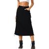 Allegra K Donna Gonna Cargo per Gonna Longuette in Denim Lunga Midi A Trapezio Casual Regolabile Y2K