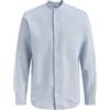 JACK & JONES Jjebreeze Linen Blend Band Shirt L/S SN, Celestial Blu, S