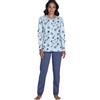 SNELLY Pigiama Donna Primavera Estate 100% Cotone Pigiami 2 Pezzi con Bottoni Aperto o Chiuso Fantasia a Scelta Taglia 44 46 48 50 52 54 56 58 60 (Taglie Forti)