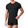 Liabel 3-6 Pezzi - Maglietta Intima Uomo Cotone BIELASTICO Girocollo - Maglia Elasticizzata - 03858 23 (S, 3 Pezzi.Nero)