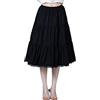 BEAUTELICATE Sottogonna Donna Cotone Corta Lunga Antistatico Retro Sottoveste con Pizzo Mezza Gonna per Abiti (Nero - 75cm, S)