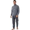 Viterbo Biancheria Pigiama Uomo Invernale in Morbido Micro Pile LMW00322 (Grigio Mel Medio, L)