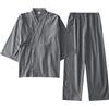 Bauzuoyo Kimono Giapponese Uomo Cotone Pigiama Vestito Sottile Leggero Sauna Accappatoio con Borse, Coppia Yukata, Due Pezzi Tuta di Lino Uomo Tradizionale Giapponese Vestiti, grigio., M