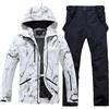 HOUZONIY Giacca da sci da Uomo e pantaloni Set, tuta da neve isolata antivento, cappotto da neve invernale caldo per snowboard
