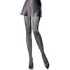 SENTELEGRI - Collant da donna 30 denari con strass luccicanti, semi opachi, oro brillante, argento,, Nero/argento, L