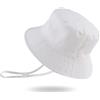XIAOHAWANG Cappello da sole per neonati e bambini, con dinosauro, cappello alla pescatora, cappelli da spiaggia per bambini, Bianco puro, 0-3 mese