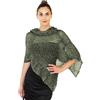 creazioni unique Poncho Coprispalle da Donna Elegante da Cerimonia o Sera - Poncho Donna Estivo e Primaverile in Rete di Viscosa Termica Profumato con Essenza di Fiore di Ciliegio(Verde Army Argento)