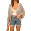 GRACE KARIN Cardigan elegante da Donna Bolero Top aperto davanti Kimono allentato ritaglio Bolero Albicocca XXL