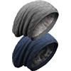 Grin&Bear Cappello lungo cadente, maglia grossa, pile - M10 2er A Set Taglia unica