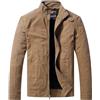 WenVen Giacca Uomo Militare Antivento in Cotone Giubbotto Leggero Autuannale Cappotto Tempo Libero Casuale Giaccone con Zip
