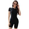 BEACHKINI Costume da Bagno Intero da Donna,Costume da Surf da Bagno con Cerniera Frontale da Donna,Nero e Grigio,XS