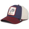 Goorin Bros. All American Rooster Cock Gallo Blu Rosso Vino Beige Berretto Snapback Regolabile