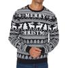 NOROZE Men's Christmas Jumper Reindeer Stag Nordic Polar Bear Festive Unisex Xmas Jumpers(L, Merry Christmas Navy)