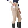 FJIXUO Pantaloni da Equitazione Primaverili ed Estivi Donna, in Maglia, Elasticizzati, Aderenti, in Silicone, Traspiranti per L'equitazione,L'addestramento(Yellow,XS)