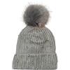 styleBREAKER Cuffia con Pompon Lavorato a Maglia da Donna con Perline e Fodera in Pile, Berretto con Pompon in Pelliccia Sintetica Invernale 04024155, Colore:Grigio Chiaro