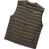 Generisch Gilet trapuntato da uomo, scollo rotondo, vintage, gilet invernale, sottile, leggero, ultraleggero, per il tempo libero, con chiusura lampo, verde, M
