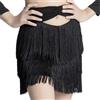 MoLig Gonna Da Ballo Jazz For Balletto Latino Con Frange A Strati For Ragazze For Bambini, Gonna Da Ballo Mini Skorts, Gonna Da Ballo In Costume Da Ballo For Sala Da Ballo Chacha Salsa Tango (Color : Black