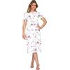 e.Femme® Kate 2348 - Camicia da notte a maniche corte, da donna, 100% cotone, Bianco/Melanzana, 42
