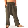 SAVARI - Pantaloni Harem tailandesi, Pantaloni Bombache Uomo Donna con Tasche Senza Polsini 100% Cotone. Vita elastica e lacci taglia unica Ideale Taichi, Premama, Yoga. Nero, Vino, Cammello, Grigio