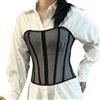 Generisch Corsetto da donna in rete trasparente con lacci, corsetto in stile retrò, corsetto in tessuto a rete trasparente