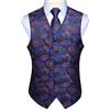Enlision Gilet da Uomo Elegante Paisley Jacquard Gilet da Abito Cravatta e Fazzoletto Set per Festa Sposa