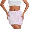 Owegvia Mini gonna aderente da donna Y2k glitterata, a vita alta, con paillettes, per discoteca, discoteca, spettacoli teatrali, discoteche, minigonne, Rosa 02., M