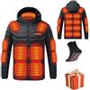 HAOLEI Giacca Riscaldata Uomo Donna 3 Temperature Giacche Riscaldate 21 Giubbotto Riscaldante con Cappuccio Elettrica Intelligente a Costante USB per Controlli Moto Sci Caccia all'aperto in Campeggio