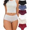 ALL OF ME Confezione da 6 Mutande Donna Cotone Slip Brasiliano da Donna con Pizzo Sexy Vita Media Traspiranti Confezione Multipla S-XXL