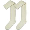 NORDIC Socks 1 Paio, 70% Lana Merino di prima qualità, Calzini sopra al ginocchio termici da Uomo e da Donna, Calzini invernali, Calzini caldi (M, Crema)