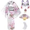 CRFASIBE 5 Pezzi Kimono Donna Giapponese, Tradizionale Yukata per Carnevale