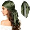 MESU Grande sciarpa quadrata 88,9 cm foulard per capelli da donna bandana sciarpa di seta, Verde, Etichettalia unica