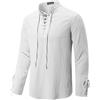 YAOBAOLE Camicia medievale da uomo, a maniche lunghe, in lino, da uomo, estiva, da pirata, per cosplay