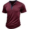 MakingDa Henley Shirt Uomo Manica Corta Vintage Bottoni Palestra Muscle Fit T Shirt Estiva Tinta Unita Golf Informale Traspirante Soffice Classico Slim Lavoro Sportiva Grandad Shirt