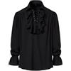 MakingDa Camicia da uomo retrò rinascimentale steampunk vittoriano manica lunga colletto jabot pirata medievale pizzo top