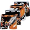 KTM Boxer Mutande Ragazzo, Set da 4, Arancione 16 (8/10 Anni)