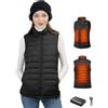 Loowoko Gilet riscaldato Donna con batteria 10000mAh, giubbotto riscaldato leggero 3 livelli di calore + 4 zone di riscaldamento, Per lavoro all'aperto, ciclismo, moto e sci