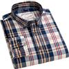 Adhdyuud Camicie casual da uomo in 100% cotone scozzese primavera business manica lunga classica a quadri camicia morbida